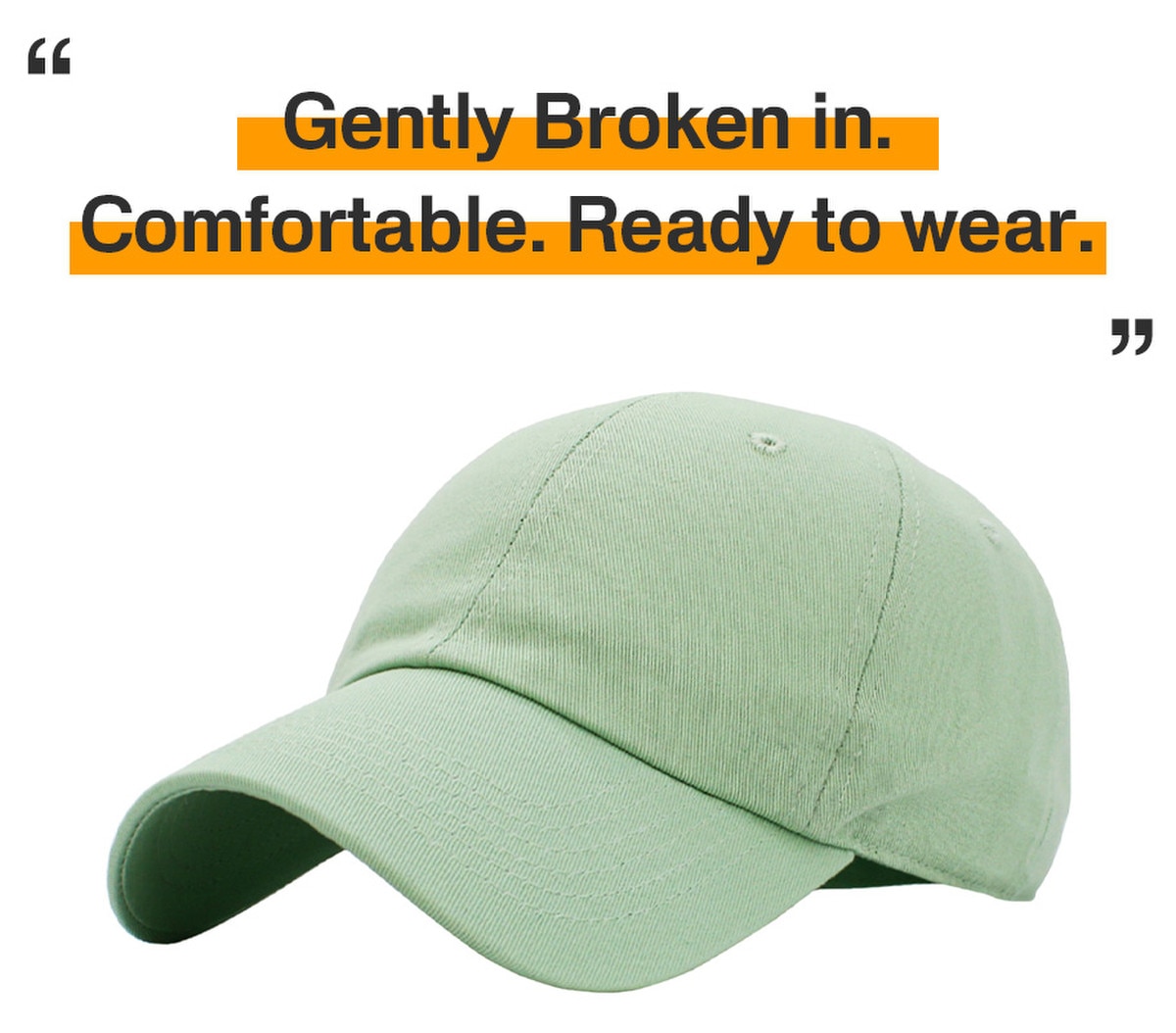 Sage Low Profile Baseball Caps Front Side View